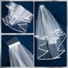 Andibro Short Wedding Bridal Veil with Comb, 2-Tier Tulle Bridal