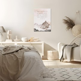 Bible Verses Wall Decor - Psalm 61 : 2 Wall Art - 16x24 Inch Scripture “Lead Me to the Rock” Canvas Prints, Christian Mountain Inspirational Watercolor Pictures, Faith-Based Artwork for Home or Office