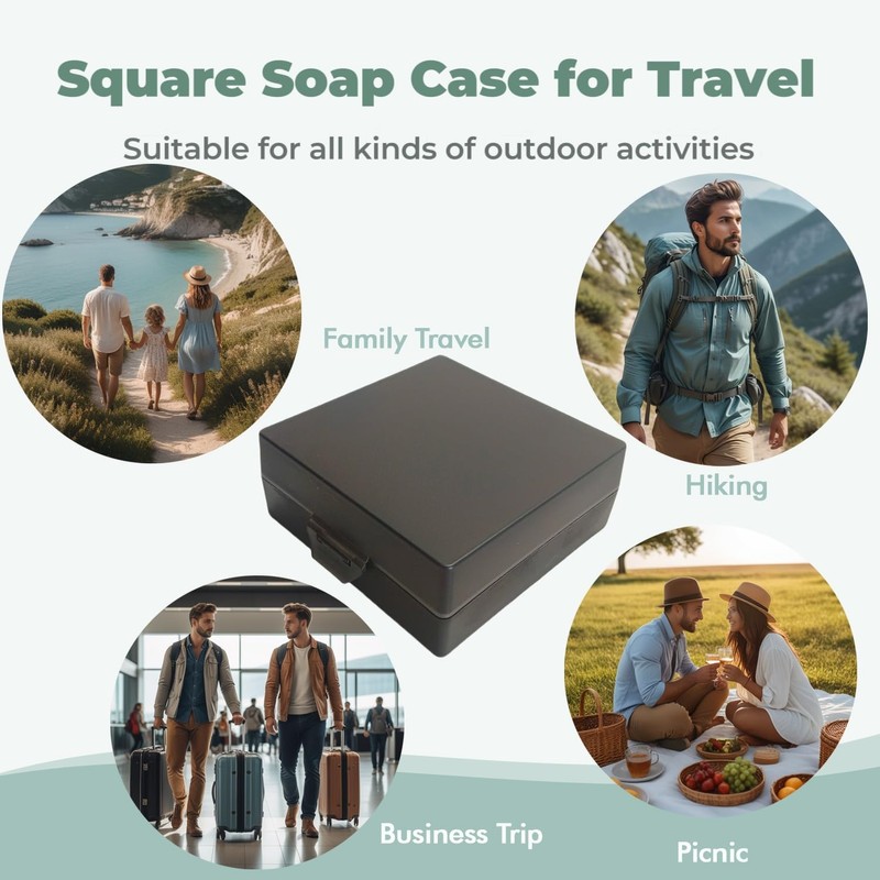 Elimeta Soap Container, Shower Square Bar Holder Fit Handmade Soap,