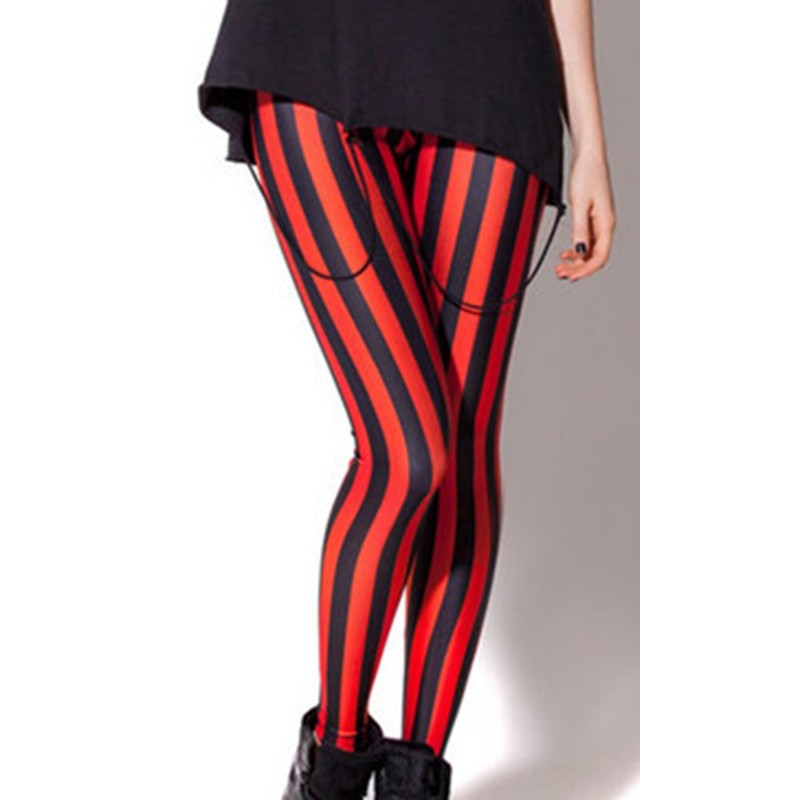 Sister Amy Girl Black/Red Contrast Color Digital Printted Ankle Elastic