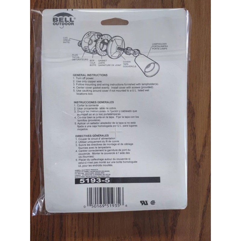 Bell Outdoor 5193-5 Round Lampholder Cover Gray