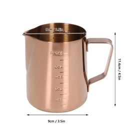 Frothing Cup, Coffee Milk Pitcher 550ML With Scale Rose Gold Stainless Steel Steaming Pitcher