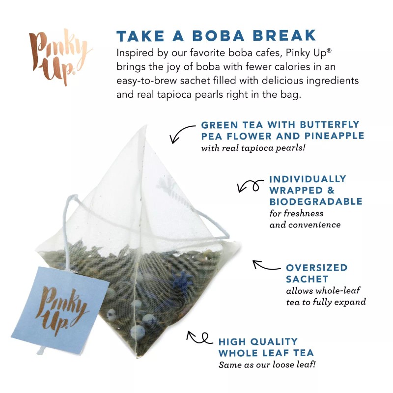 Pinky Up Boba Butterfly Tea 12 Pack (Pack Of 6)