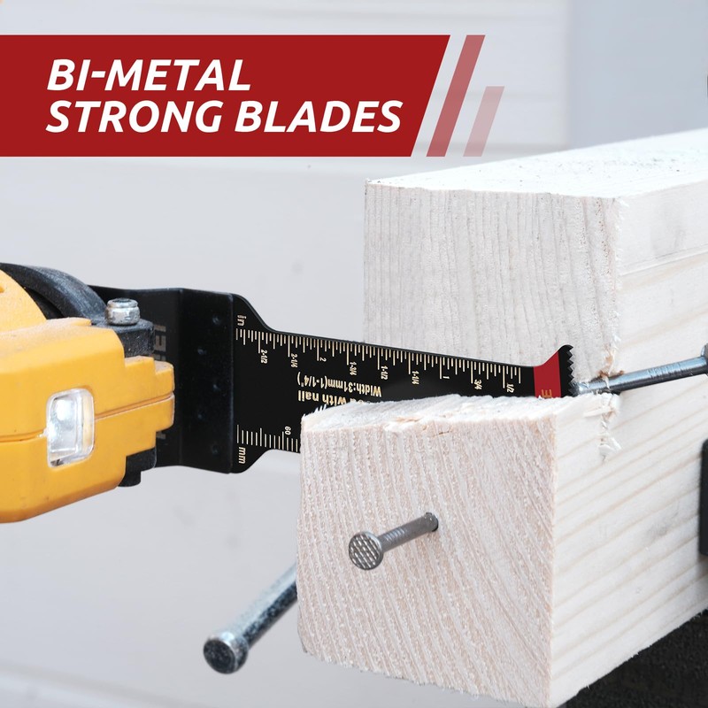 AMZWEI 30 Pcs Bi-Metal Oscillating Saw Blades, Professional Curved Edge
