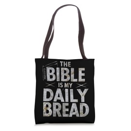Bible Verse Daily Bread Christian Faith Design Tote Bag