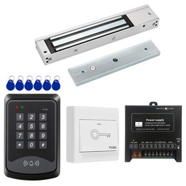 Door Access Control System RFID Keypad 600lb Electric Magnetic Door Lock Kit with Exit Button