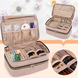 BAFASO BAFASO Essential Oil Storage Case Holds 40 Bottles (5ml-30ml), Essential Oil Organizer with Tool Storage Sections (Bag Only), Pale Rose