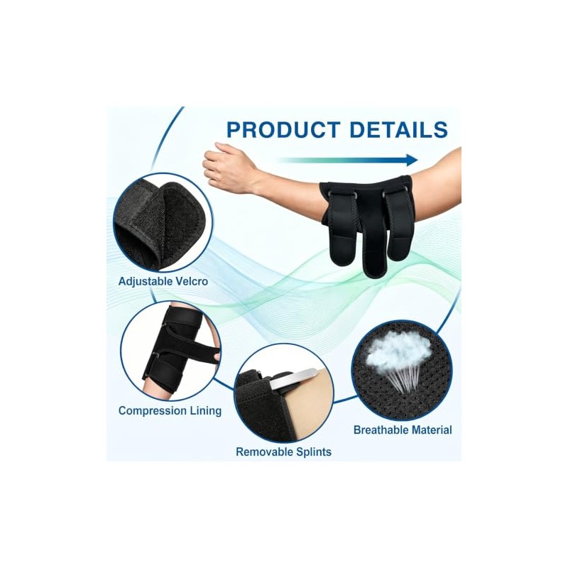 2 Pcs Men Women Elbow Splint, Adjustable Elbow Brace for