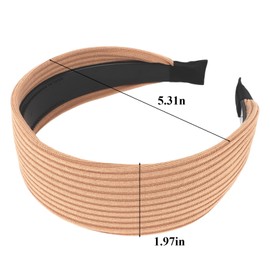 Norbiariz 2 Pack Wide Headbands with Teeth Hair Accessories Headbands for Women Non Slip Headband Girls Fashion Cute Head Bands for Women's Hair