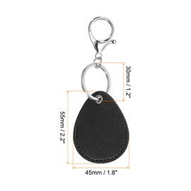 PATIKIL Leather Key Fob, 4 Pack PU Leather Key Fobs with Key Rings Keychain Holder for Keys ID Key Cards, Black