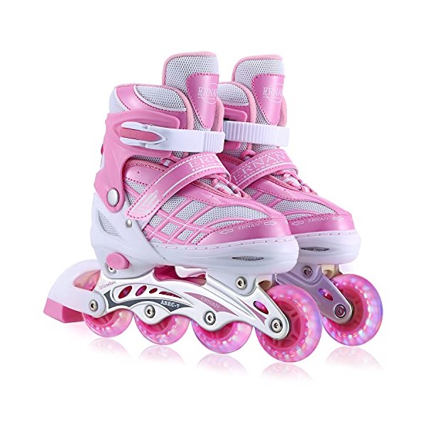 Kinder Inline Skates f√ºr M√§dchen, verstellbare 4-Gr√∂√üen Inline Rollschuhe mit