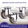 Casoter 1.5" TPE Swivel w/Brake Caster Set, Metal Housing with