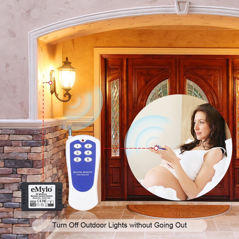 eMylo AC 220V-230V-240V 1000W 6 x 1 Channel 433MHZ RF
