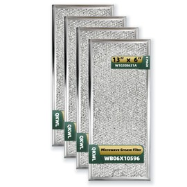 QKWL Microwave Oven Filter Replacement in Box Approx 13" x 6" Microwave Grease Filter for Whirlpool GE WB06X10596 W10208631A Microwaves Pack of 4