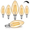 6-Pack Dimmable E12 LED Candelabra Bulbs 60W Equivalent, 2200K Amber