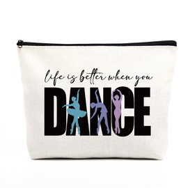 Dance Bag Ballerina Ballet Makeup Bag Christian Gifts for Women Inspirational Scripture Bible Dancer Gifts Recital Gifts for Teen Girls Dance Lovers Dance Teacher Student Daughter Dancing Psalm 149:3