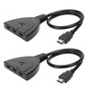2Pcs HDMI Splitter 3 Port 4Kx2K MultiFunctional Hub Box Switcher