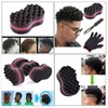 ARJDXDP 3 Set Haarbürste Schwamm, große Löcher Afro Curl Schwamm,
