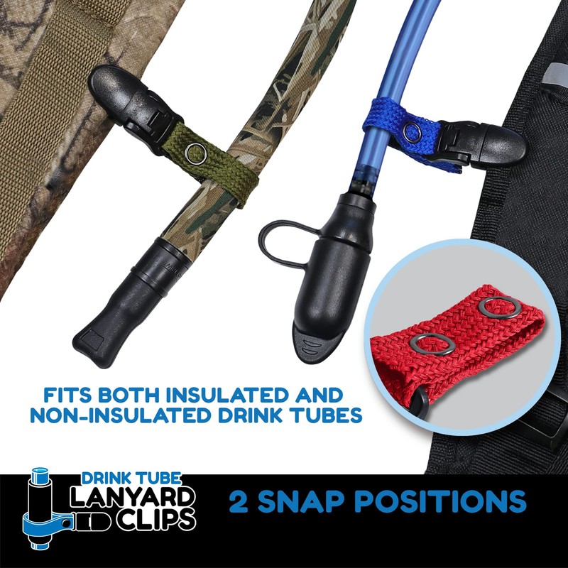 Hydration Pack Drink Tube Lanyard Clip (Fluorescent Yellow)