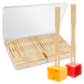 CREASOL 3.5” Bamboo Forks Disposable: Mini Forks for Charcuterie, Appetizers, & Fruits – Perfect for Weddings, Parties, & Catering.200PCS