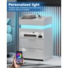 Baoz Nightstand with Gun Drawer, Charging Night Stand with USB
