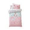 Vertbaudet Girls' Bedding Set Unicorns Soft Pink 140 x 200