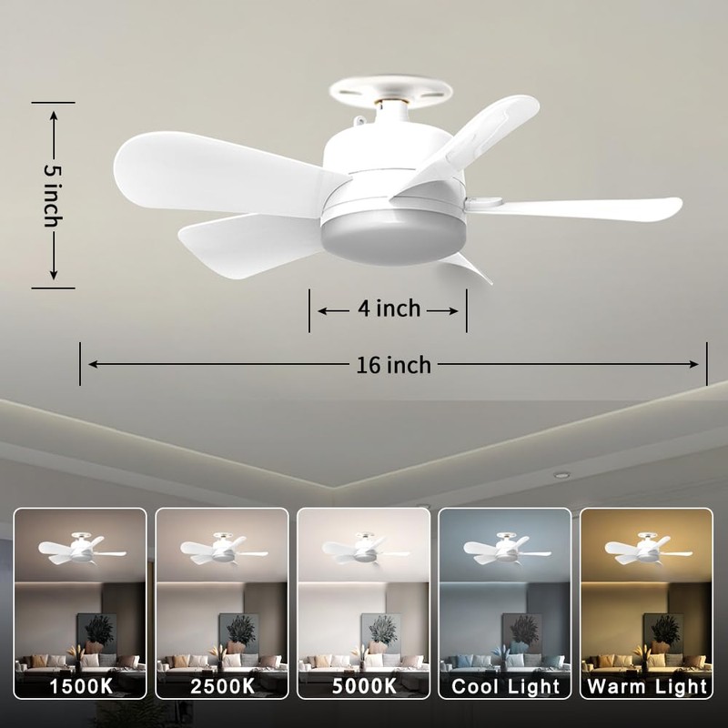 Ceiling Fan with Lighting Fixture, Plug-in Type, with Remote Control