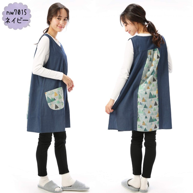 NISHIKI Apron, Tomboy Mom, Main Body, 100% Cotton, Nursery School,