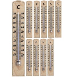 TFA Dostmann 12.1004 High Accuracy Analogue Indoor Thermometer Made of Solid Beech Wood Set of 10