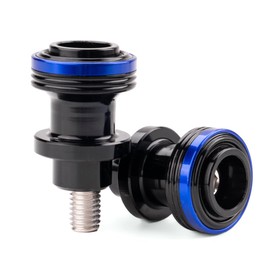 CCYYMOWOK Pack of 2 M8 Nottolini Motorcycle Stand Accessories, Universal Fork Nuts for Motorcycle Stand 8mm Coil Mounts for Motorcycle Handlebar Holder Rear Thread CNC Aluminium (Blue)