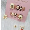 Cozy check brown bear nail tip - Coffin Egg /