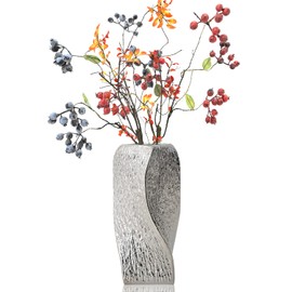 Jarron De Ceramica Moderno Florero Minimalista,Jarrones Decorativos Modernos,Jarrones Geométrico Utilizados en la Mesa de la Boda, Fiesta, Escritorio,Sala de Estar, Dormitorio de Oficina (plata-L)