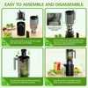 Juicer Machines with 5.4" Extra Large Feed Chute, Cold Press