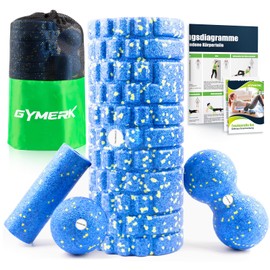 Fascia Roller Set with 3D Texture Massage, Includes Instructions and Poster in German Carry Bag, Yoga Fascia Set with Fascia Ball, Fascia Roller, Small Duoball