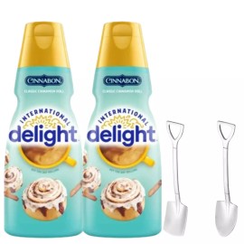 International Delight Int'l Delight Cinnabon Cinnamon Roll Coffee Creamer 32 oz 2 Pks w/ Shovel Spoons
