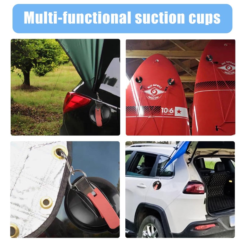 Funmo 4 x Suction Cup Hooks, Suction Cup with 8
