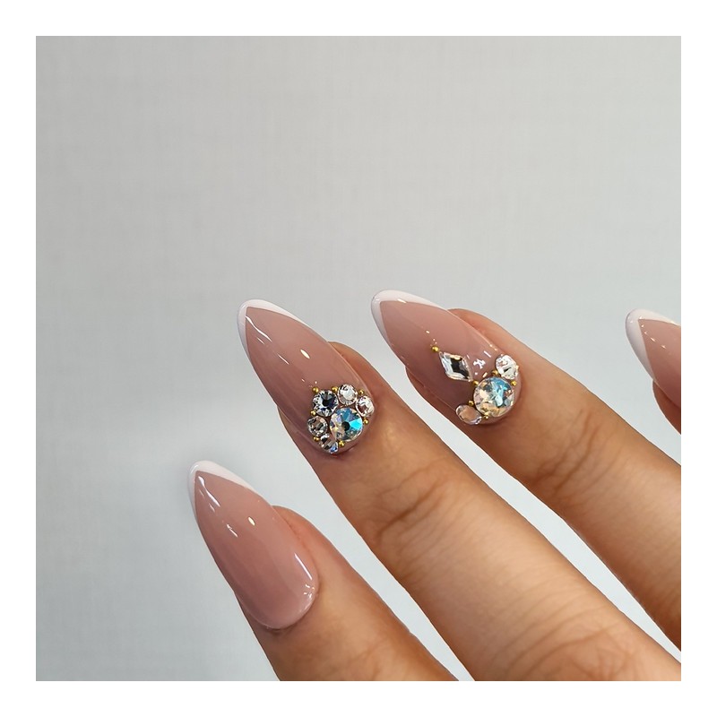 Silk Peach Handmade Nail Tips - Long Square / 실크