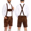 BAVARIA TRACHTEN Men's Lederhosen Shorts - Dark Brown Genuine Leather