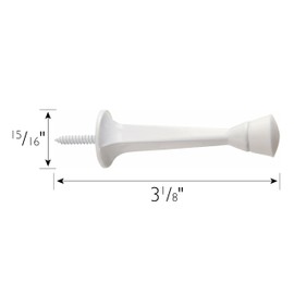 Door Stop Wall Protector with Rubber Tip – White Solid Steel Cast Door Stoppers 10-Pack – Design House, 188250