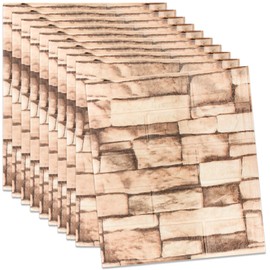 CvoMep 10 Pack 3D Wall Panels Peel and Stick, Waterproof Foam Stone 3D Wallpaper, Self Adhesive Foam Wallpaper for Bedroom Bathroom Kitchen (13.7 * 15.1in)