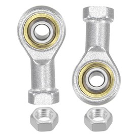 TA-VIGOR 2Pcs PHSA6 Female Rod End Bearings, M6 Bore with M6x1.0 Left Hand Thread, Self-Lubricating Ball Joints for Hydraulic Cylinder, Automation Equipment, Motion Control Systems