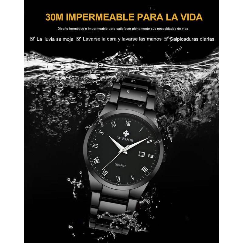WWOOR Relojes para Hombre Analógicos de Cuarzo de con Correa