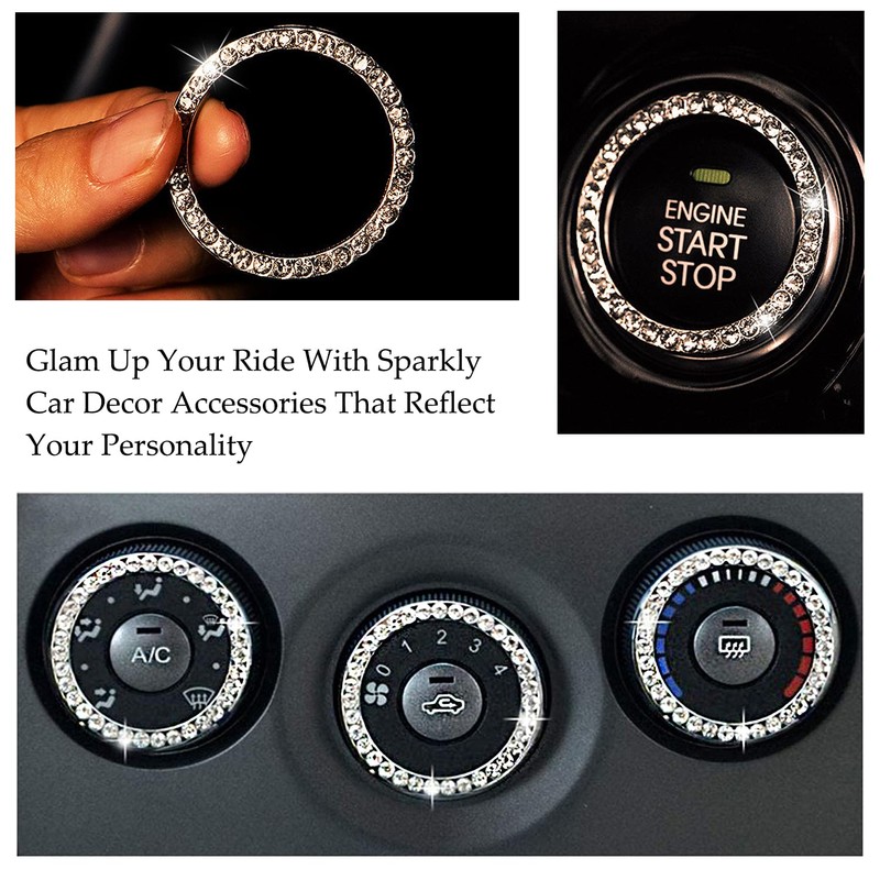 POTUANOT 10 Bling Car Coaster Drink Holder, Engine Ignition Button