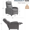 JHK Gray Home Recliner Sofa Adjustable Upholstered Massage Reclining Fabric