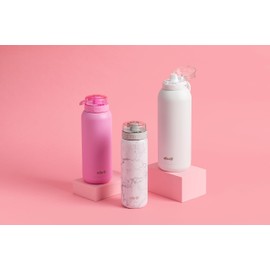 Ello Cooper 40oz Stainless Steel Water Bottle with 2 Lids Chug and Straw | Leak Proof | Double Walled and Vacuum Insulated | Built in Carry Loop | Dishwasher Safe | Bubblegum Pink