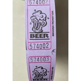 Indiana Ticket Company 4 Rolls of 2000 Ea Beer Tickets Single Stub Carnival Festival Raffle 8000 Total - Purple