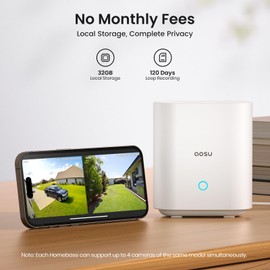 AOSU Solar Security Cameras Wireless Outdoor, 2K QHD Home Security System, 2 Cameras Kit with 166° Ultra-Wide View, Forever Power, Spotlight Camera, 32G Local Storage, No Monthly Fee