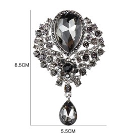 Axmerdal Wedding Bridal Big Crystal Rhinestone Bouquet Brooch Pin for Women (green)