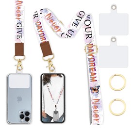 Lfpkixise Phone Lanyard Wrist Strap Crossbody Adjustable, Cell Phone Lanyard for Around The Neck Shoulder Wristlet Strap, Sweet Butterfly, Long