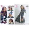 King Cole 5153 Knitting Pattern Wrap Hats Snood Head Band